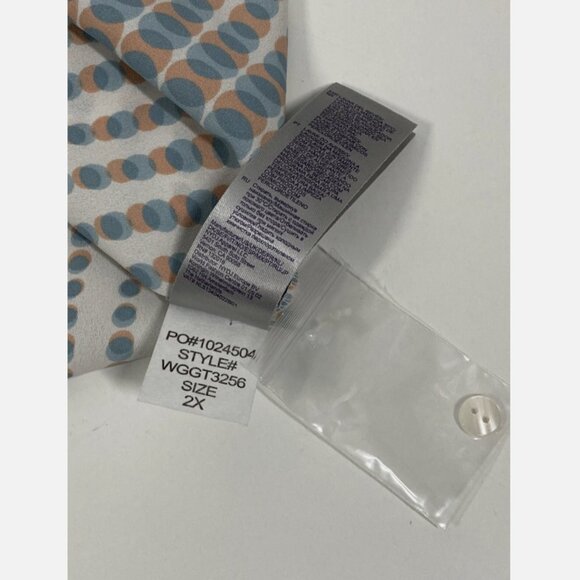 NYDJ Print Sleeveless Pleat Back Top - Azure Oracle Plus Size 2X - Picture 9 of 9